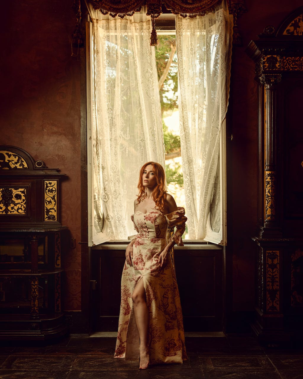 Maxi Toile de jouy dress