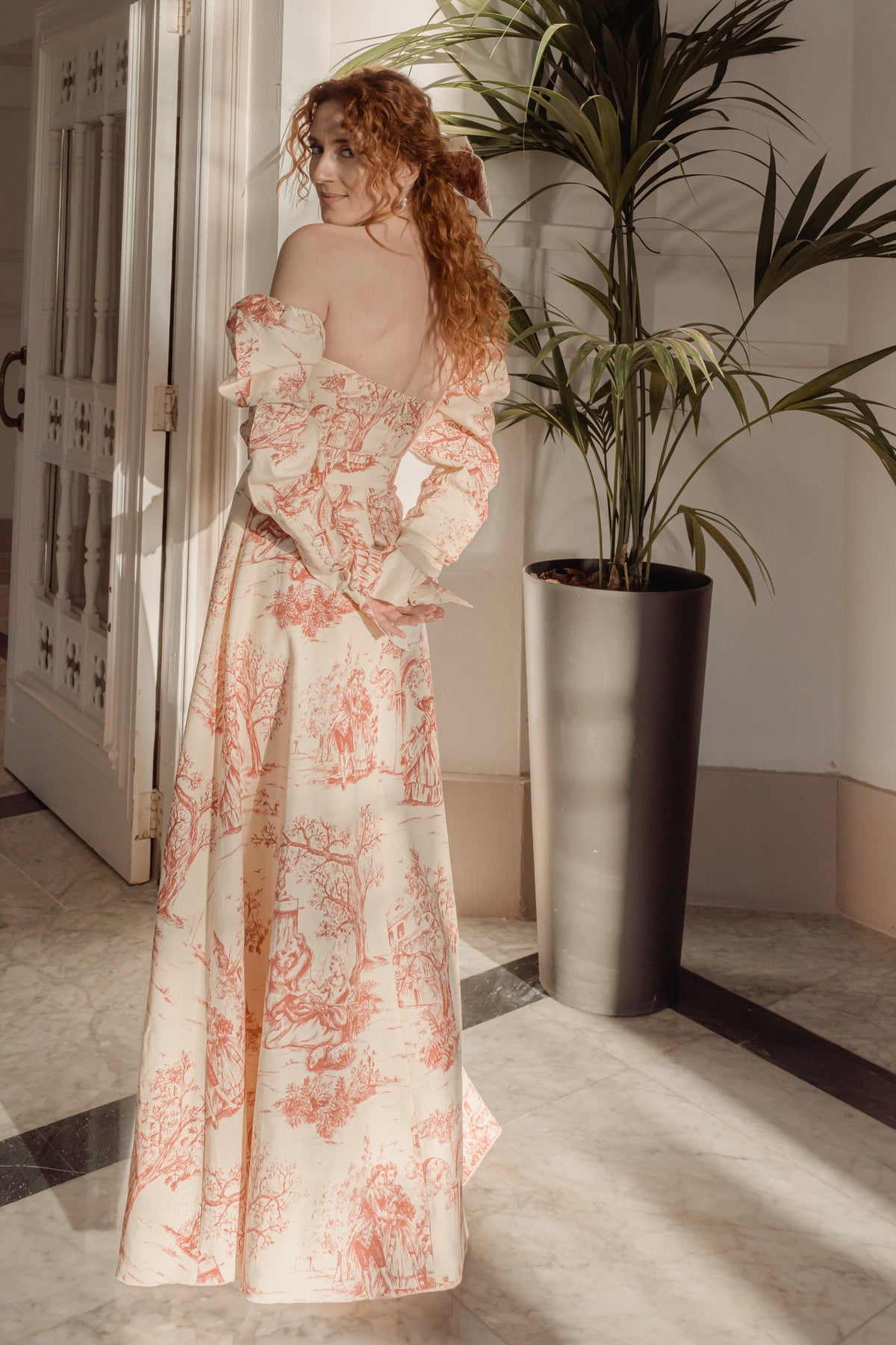 Maxi Toile de jouy dress