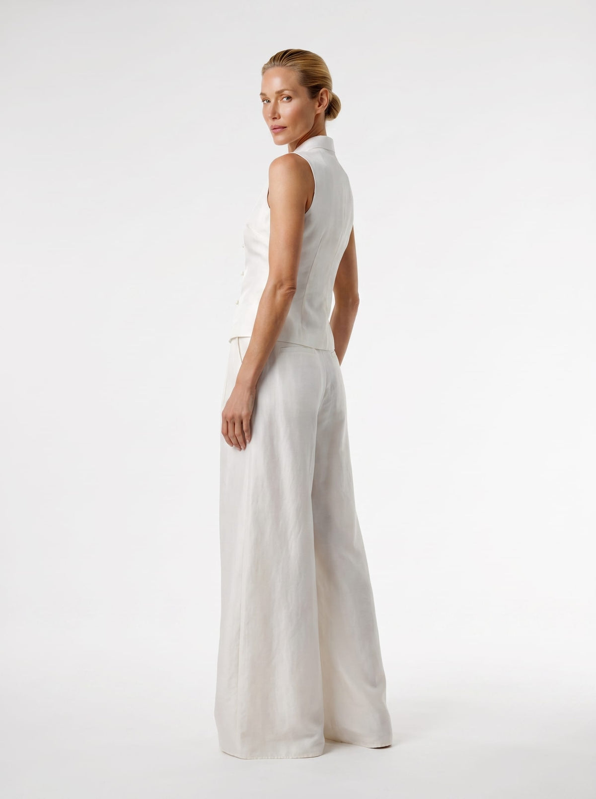 Wide Leg Silk Palazzo Trouser