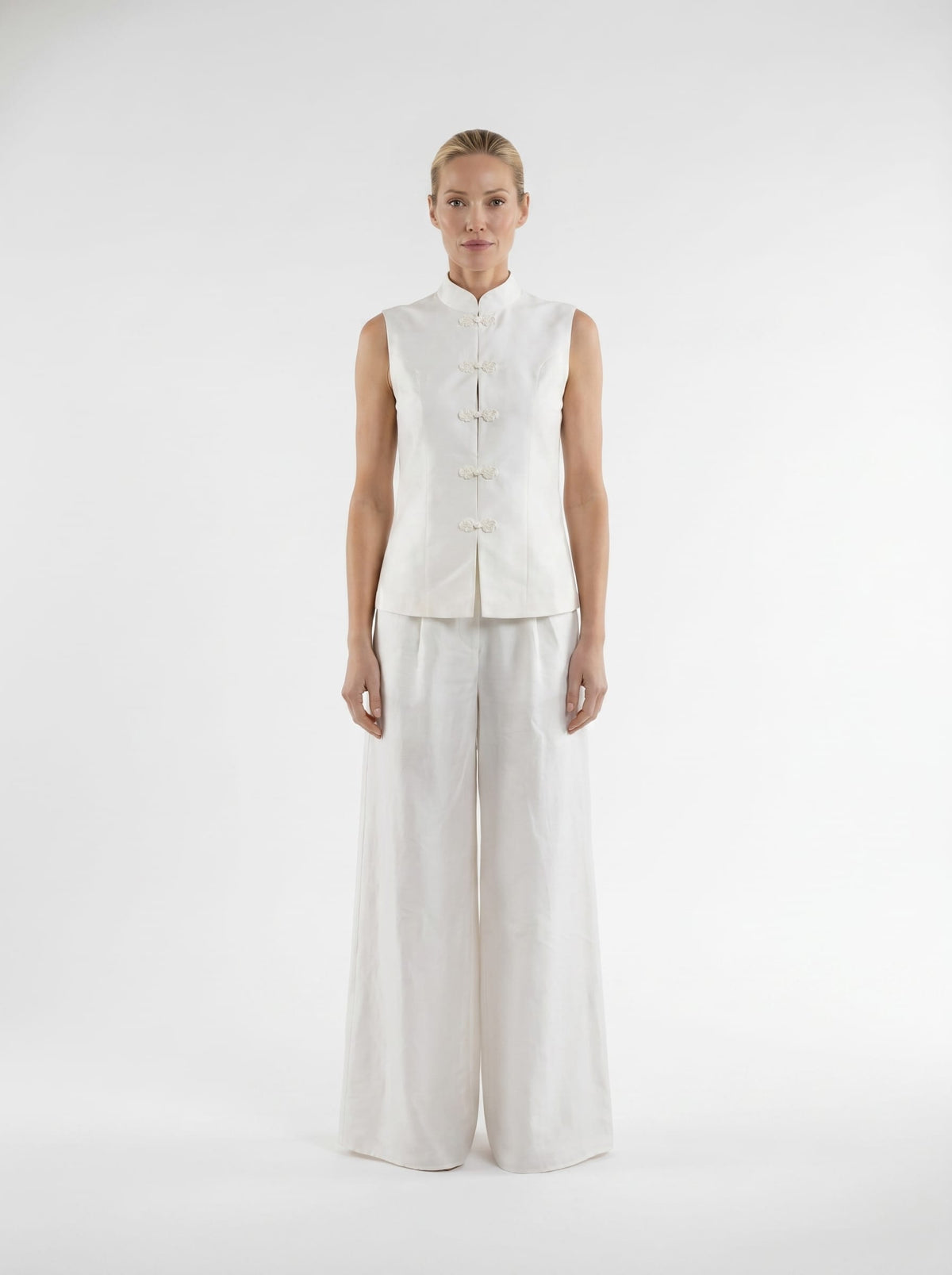 Wide Leg Silk Palazzo Trouser