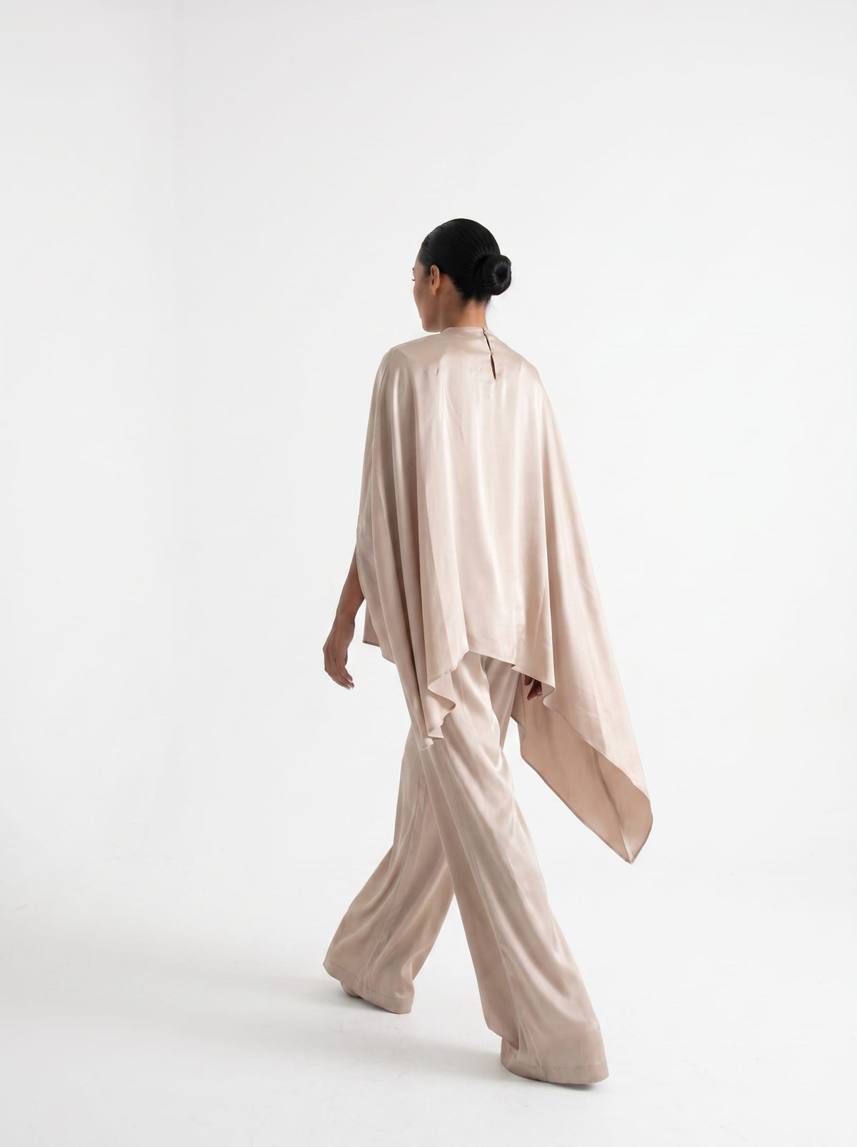 Silk Asymmetric Drape Top